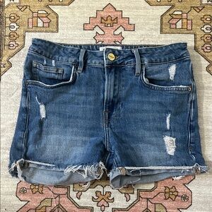 ✨ FRAME ✨ EUC Le Grand Garçon Denim Jean Shorts Raw Hem Size 24